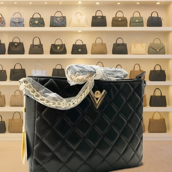 Valentino Orlandi Handbags - Valentino Quilted Luxe Black Crossbody Bag New